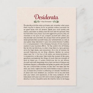 Desiderata Gedicht Postkaart Mini Kunst