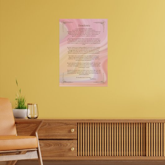 Desiderata Gedicht van Max Ehrmann Poster (Woonkamer 2)