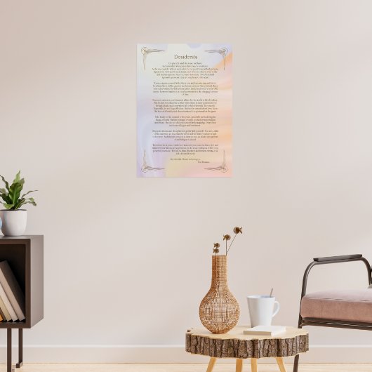 Desiderata Gedicht van Max Ehrmann Poster (Woonkamer 3)