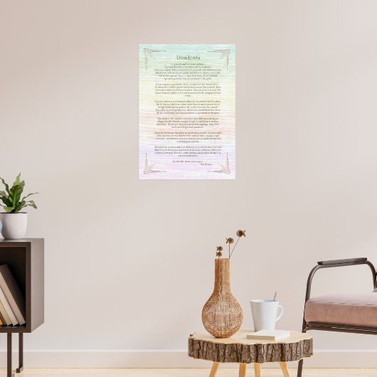 Desiderata Gedicht van Max Ehrmann Poster (Woonkamer 3)
