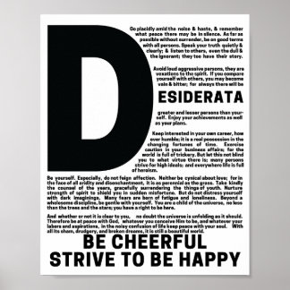 DESIDERATA Gedicht van Max Ehrmann Poster
