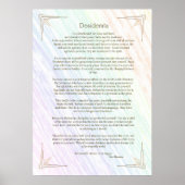 Desiderata Gedicht van Max Ehrmann Poster (Voorkant)