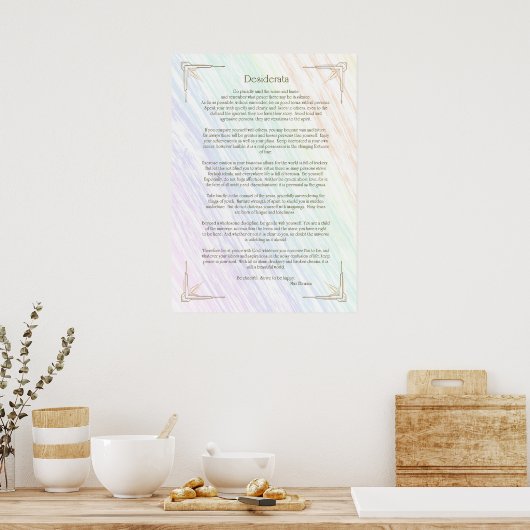 Desiderata Gedicht van Max Ehrmann Poster (Keuken)