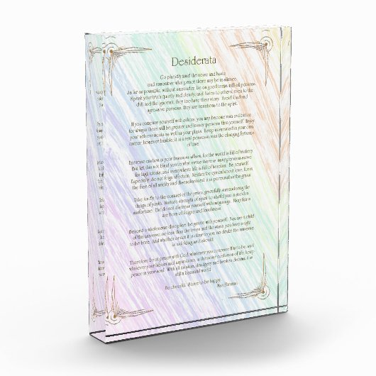 Desiderata Gedicht van Max Ehrmann Poster Fotoblokken (Links)