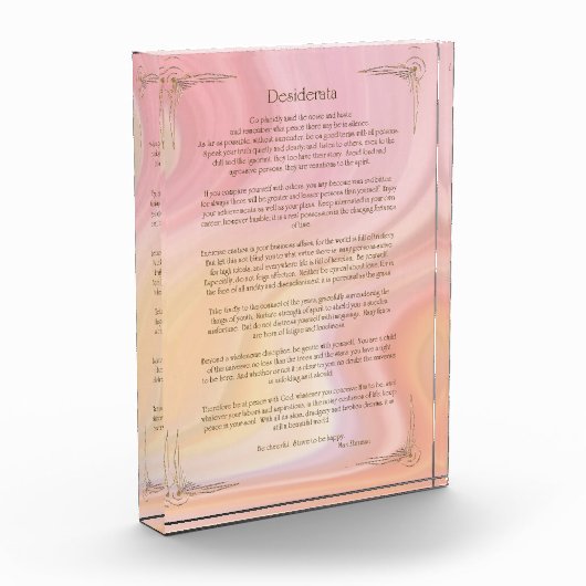 Desiderata Gedicht van Max Ehrmann Poster Fotoblokken (Links)