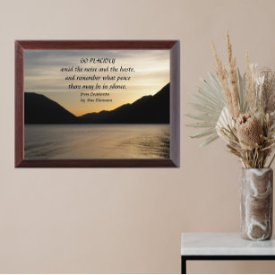 Desiderata Gedicht Verse Lake Sunset Plaque Troffee Gedenkplaat