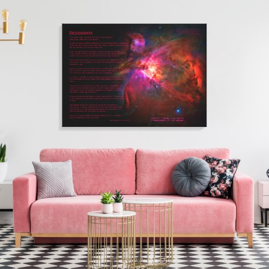 Desiderata Gedichtengeleiding - Orionnevel Canvas Afdruk (Insitu (Woonkamer))