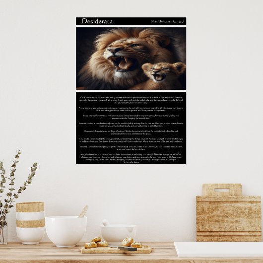 Desiderata: gefluister van de trots poster (Keuken)