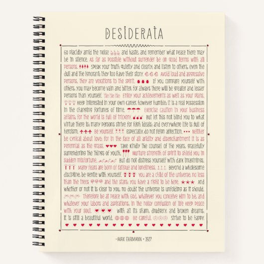 Desiderata - Gepersonaliseerd Notitieboek (Voorkant)