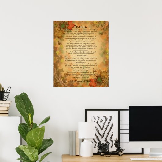 Desiderata "gewenst dingen" Autumn bladeren Poster (Thuiskantoor)