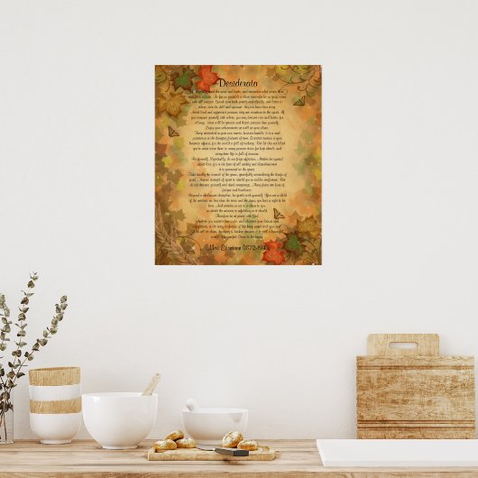 Desiderata "gewenst dingen" Autumn bladeren Poster (Keuken)