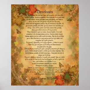 Desiderata "gewenst dingen" Autumn bladeren Poster