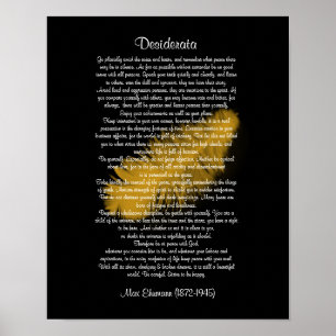 Desiderata "gewenst dingen" Goudveer zwart Poster