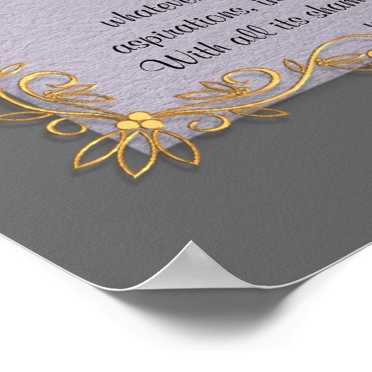 Desiderata "gewenste dingen", aanpasbare kleuren poster (Hoek)