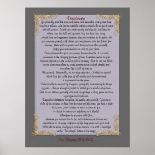Desiderata "gewenste dingen", aanpasbare kleuren poster