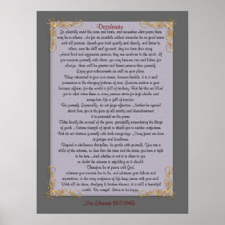 Desiderata "gewenste dingen", aanpasbare kleuren poster