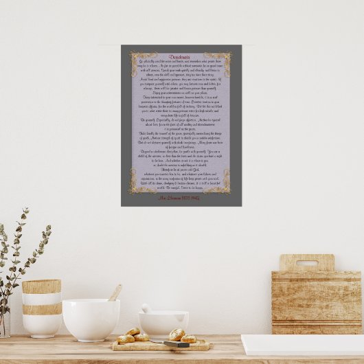 Desiderata "gewenste dingen", aanpasbare kleuren poster (Keuken)
