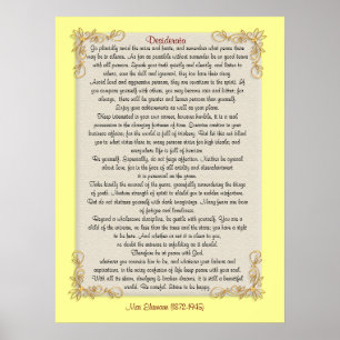 Desiderata "gewenste dingen", aanpasbare kleuren poster