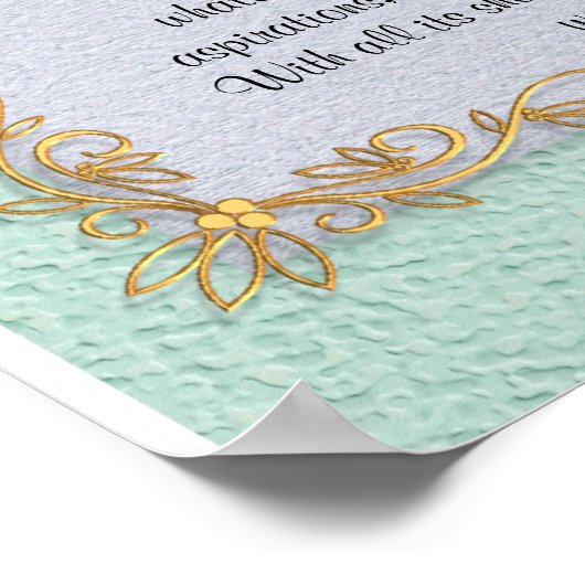 Desiderata "gewenste dingen", aanpasbare kleuren poster (Hoek)