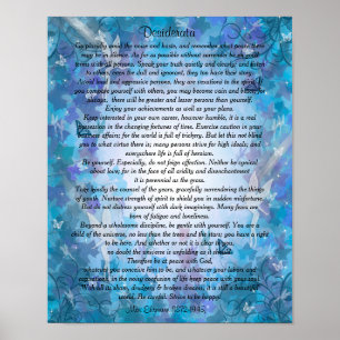 Desiderata "gewenste dingen" Blauwe Fairie achterg Poster