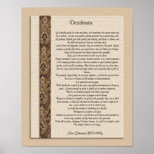 Desiderata "gewenste dingen" Bruin design Poster