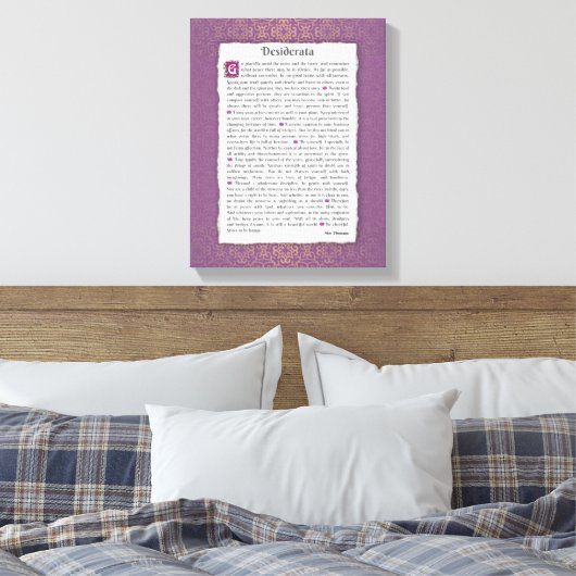 Desiderata - Gewenste dingen Canvas Afdruk (Insitu (Slaapkamer))