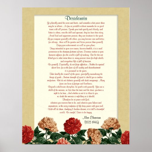 Desiderata "gewenste dingen", hibiscus bloemen poster (Voorkant)