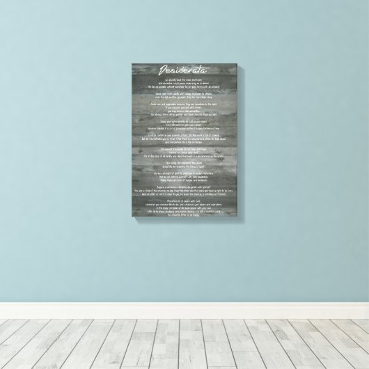 Desiderata "Gewenste dingen" Inspirerend afdrukken (Insitu (Houten vloer))