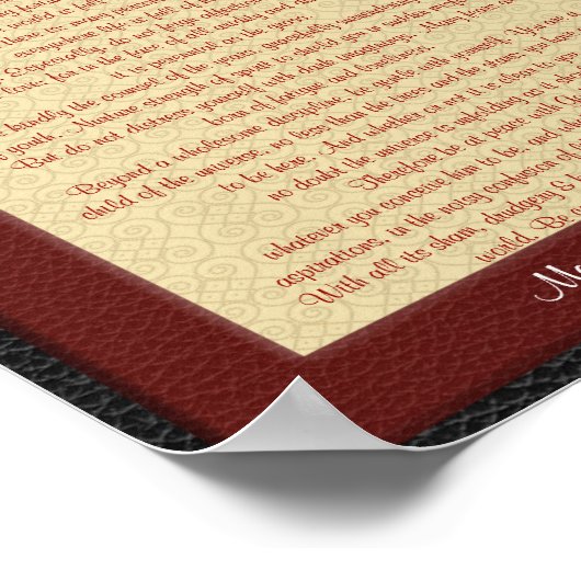 Desiderata "gewenste dingen" lederen uiterlijk poster (Hoek)