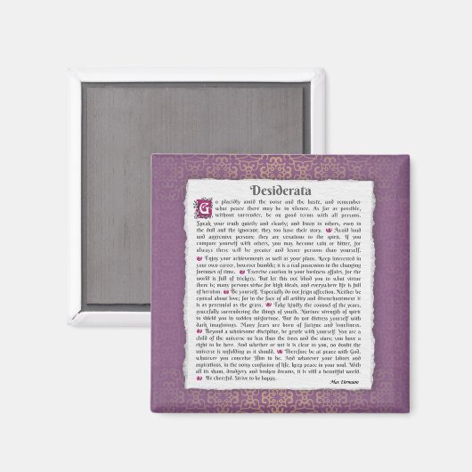 Desiderata - Gewenste dingen Magneet (Voorkant / Achterkant)