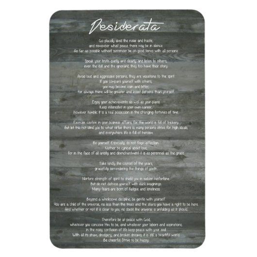 Desiderata "Gewenste dingen" op betonwand Magneet (Verticaal)