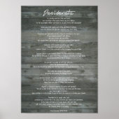 Desiderata "Gewenste dingen" op betonwand Poster (Voorkant)