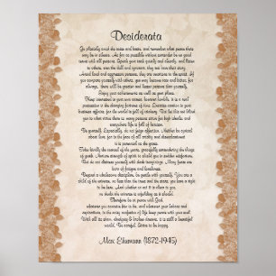 Desiderata "gewenste dingen", perkamentaal poster
