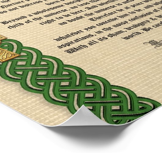 Desiderata "gewenste dingen" prose Celtic Knot bor Poster (Hoek)