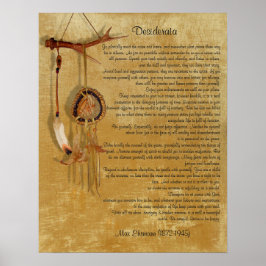 Desiderata "gewenste dingen", prose droamcatcher poster