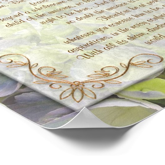 Desiderata "gewenste dingen", prose floral poster (Hoek)