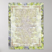 Desiderata "gewenste dingen", prose floral poster (Voorkant)