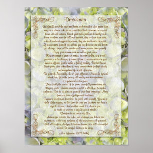 Desiderata "gewenste dingen", prose floral poster