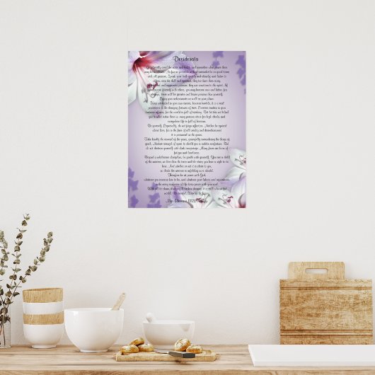 Desiderata "gewenste dingen", prose floral poster (Keuken)