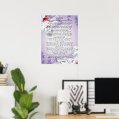 Desiderata "gewenste dingen", prose floral poster (Thuiskantoor)