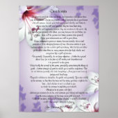 Desiderata "gewenste dingen", prose floral poster (Voorkant)