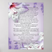 Desiderata "gewenste dingen", prose floral