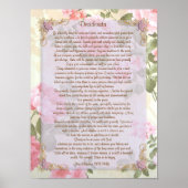 Desiderata "gewenste dingen", prose floral poster (Voorkant)
