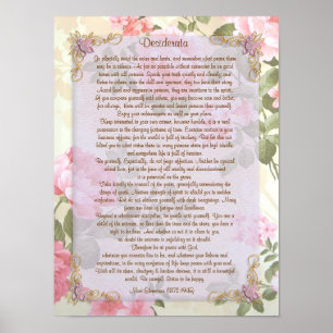 Desiderata "gewenste dingen", prose floral poster