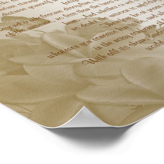 Desiderata "gewenste dingen", prose floral poster (Hoek)