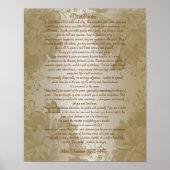 Desiderata "gewenste dingen", prose floral poster (Voorkant)