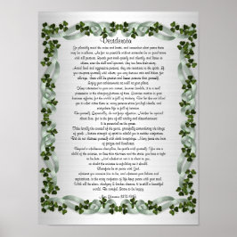 Desiderata "gewenste dingen" prose Irish backgroun Poster