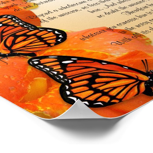 Desiderata "gewenste dingen", prose Monarch butter Poster (Hoek)