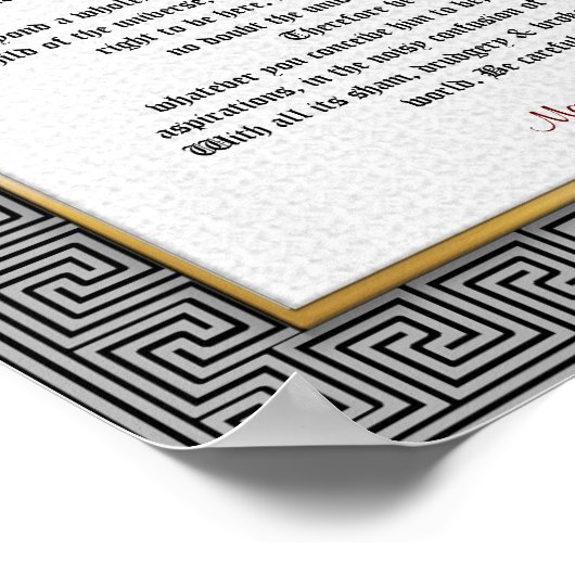 Desiderata "gewenste dingen", prose poster (Hoek)