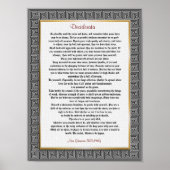 Desiderata "gewenste dingen", prose poster (Voorkant)